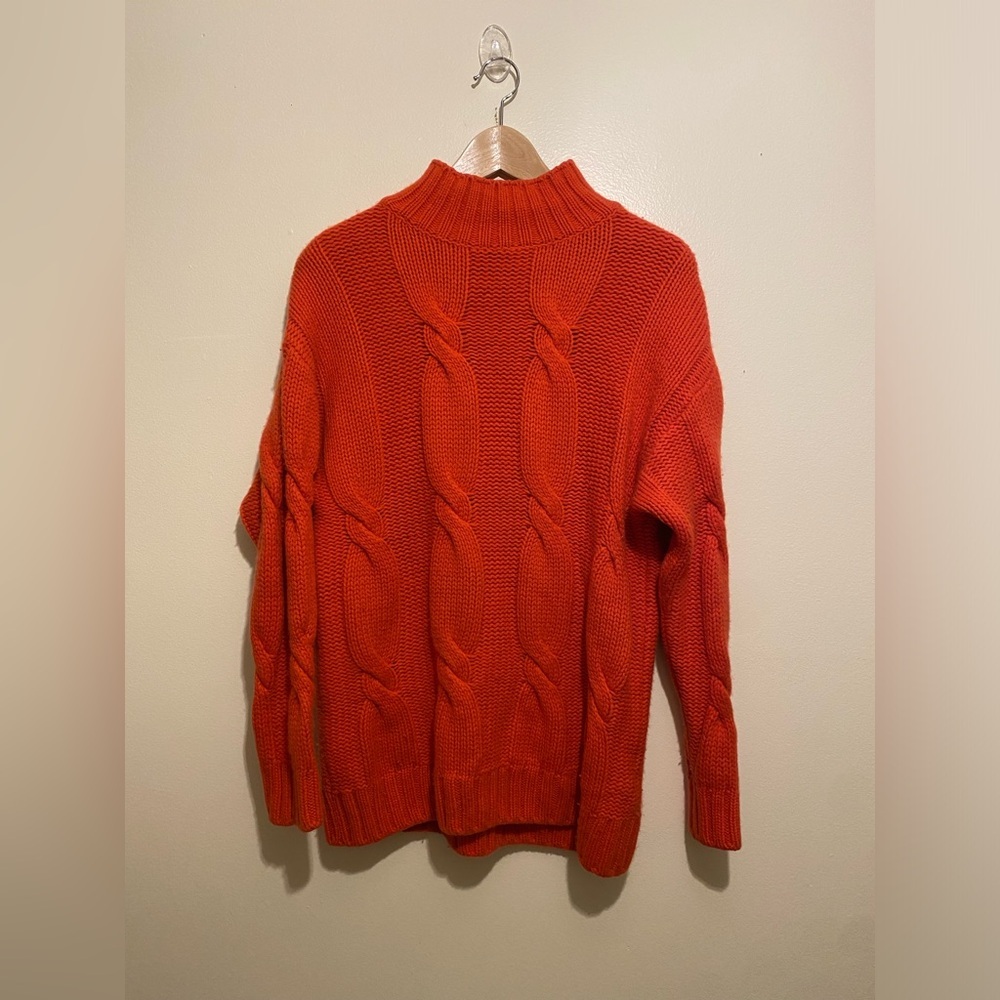 Whistles Vibrant Orange Knit Cashmere Sweater. Size S